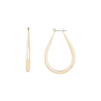 Polished Gold Teardrop Hoop Earrings - link has visual effect only