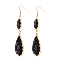 Black Gold Teardrop Jelly Earrings - link has visual effect only