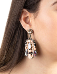 Pastel Glass Bead Embellished Earrings - link has visual effect only