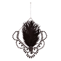 Black 1920's Gatsby Statement Feather & Jewel Headband - link has visual effect only