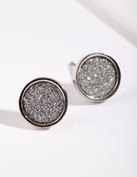 Round Silver Glitter Paper Earrings - link has visual effect only