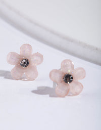 Pink Pretty Flower Stud Earrings - link has visual effect only
