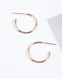 Gold Small Plain Hoop Earrings - link has visual effect only