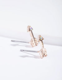 Rose Gold Arrow & Diamante Stud Earrings - link has visual effect only