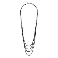 Gunmetal Black Facet Multi Row Necklace - link has visual effect only