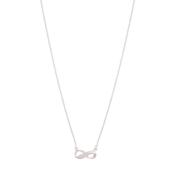 Sterling Silver Diamante Infinity Pendant Necklace