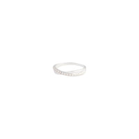 Sterling Silver Diamante Crossover Band Ring - link has visual effect only