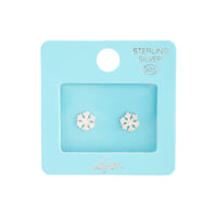 Sterling Silver Diamante Snowflake Stud Earrings - link has visual effect only