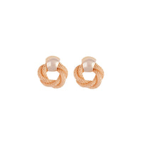 Rose Gold Twisted Chain Circle Earrings - link has visual effect only