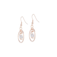 Rose Gold Diamante Bead Double Circle Earrings - link has visual effect only