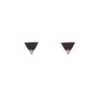 Rhodium Half Enamel Black Triangle Stud Earrings - link has visual effect only