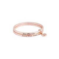 Rose Gold Follow Your Heart Double Bangle - link has visual effect only