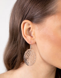 Silver Large Stamp Filigree Disc Earrings - link has visual effect only