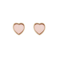 Pink Gold Acrylic Heart Stud Earrings - link has visual effect only