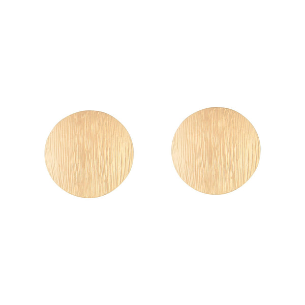Gold Texture Oversized Disc Earrings