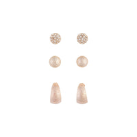 Dome Rose Gold Sandblast Earring Pack - link has visual effect only