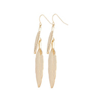 Gold Double Layer Leaf Drop Earrings - link has visual effect only