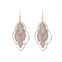 Rose Gold Diamond Cut & Glitter Drop Earrings - link has visual effect only