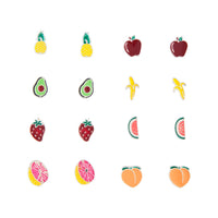 Mixed Fruits Enamel Stud Earring 8-Pack - link has visual effect only