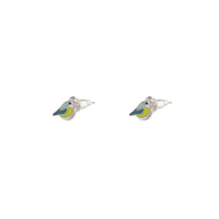 Rhodium Multi-Coloured Bird Stud Earrings - link has visual effect only