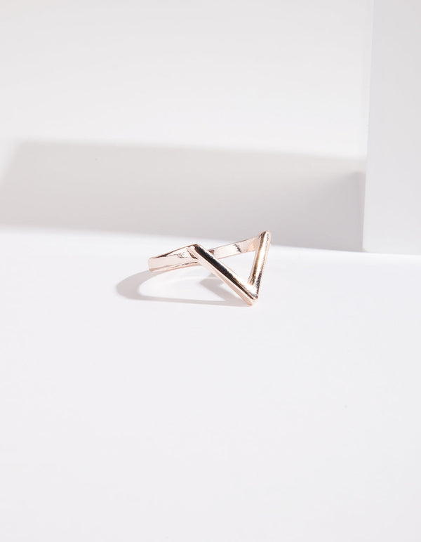 Rose Gold Plain Arrow Ring