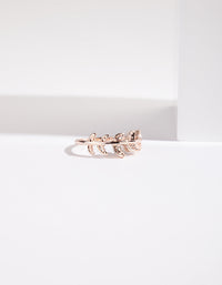 Rose Gold Leaf Band Ring - link has visual effect only