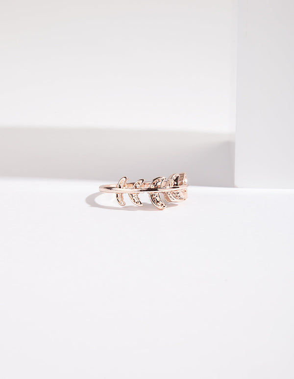 Rose Gold Leaf Band Ring