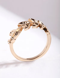 Gold Leaf Band Ring - link has visual effect only