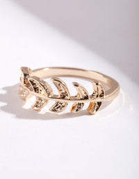 Gold Leaf Band Ring - link has visual effect only