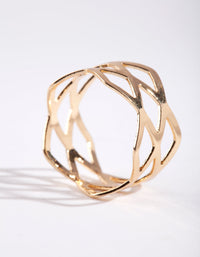 Gold Multi Cross Over Ring - link has visual effect only