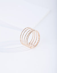 Gold Diamond Cut Spiral Ring - link has visual effect only