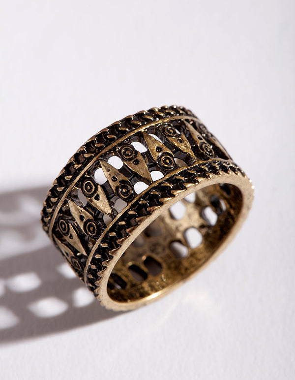 Gold Boho Band Ring
