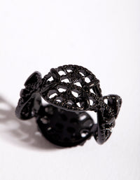 Coated Metal Lace Detail Ring - link has visual effect only