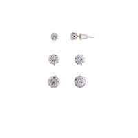 Rhodium Trio Diamante Earring Pack - link has visual effect only