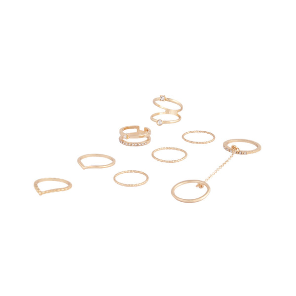 Gold Chain Bling Ring 8 Pack