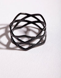 Coated Metal Multi Crossover Ring - link has visual effect only