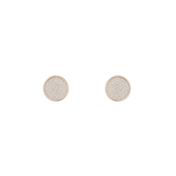 Rose Gold Glitter Circle Earrings