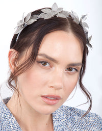 Silver Cluster Leaf Headband - link has visual effect only