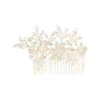 Gold Butterfly Diamante Pearl Comb - link has visual effect only