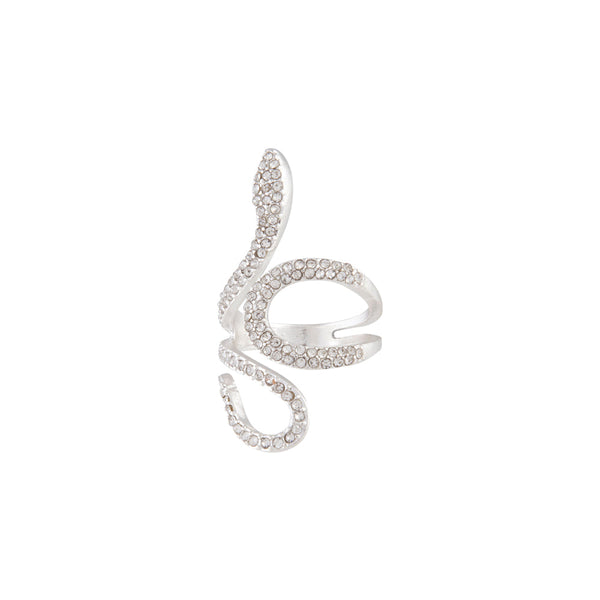 Diamante Swirl Snake Ring