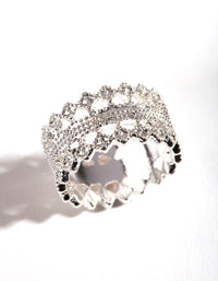Silver Lace Detail Ring - link has visual effect only