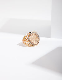 Gold Filigree Diamante Ring - link has visual effect only