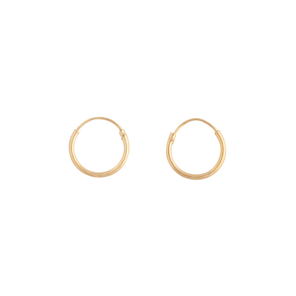 Gold Plated Sterling Silver 12mm Hoop Earrings