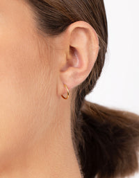 Gold Plated Sterling Silver 12mm Hoop Earrings - link has visual effect only
