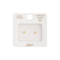 Gold Plated Sterling Silver 3mm Ball Stud Earrings - link has visual effect only