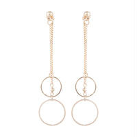Gold Double Chain & Circle Drop Sandwich Earrings - link has visual effect only