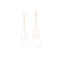 Rose Gold Duo Drop Twisted Circle Earrings - link has visual effect only