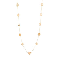 Gold Multi Textured Bead Station Lariat Necklace - link has visual effect only
