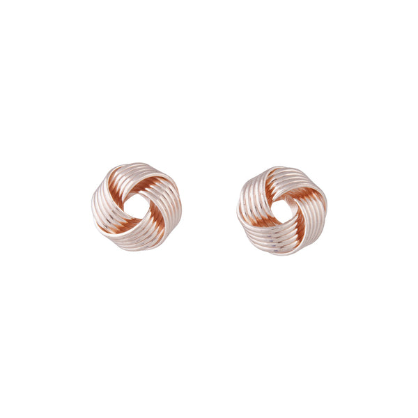 Rose Gold Small Twisted Knot Stud