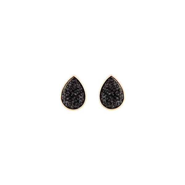 Black Teardrop Jelly Stud Earrings